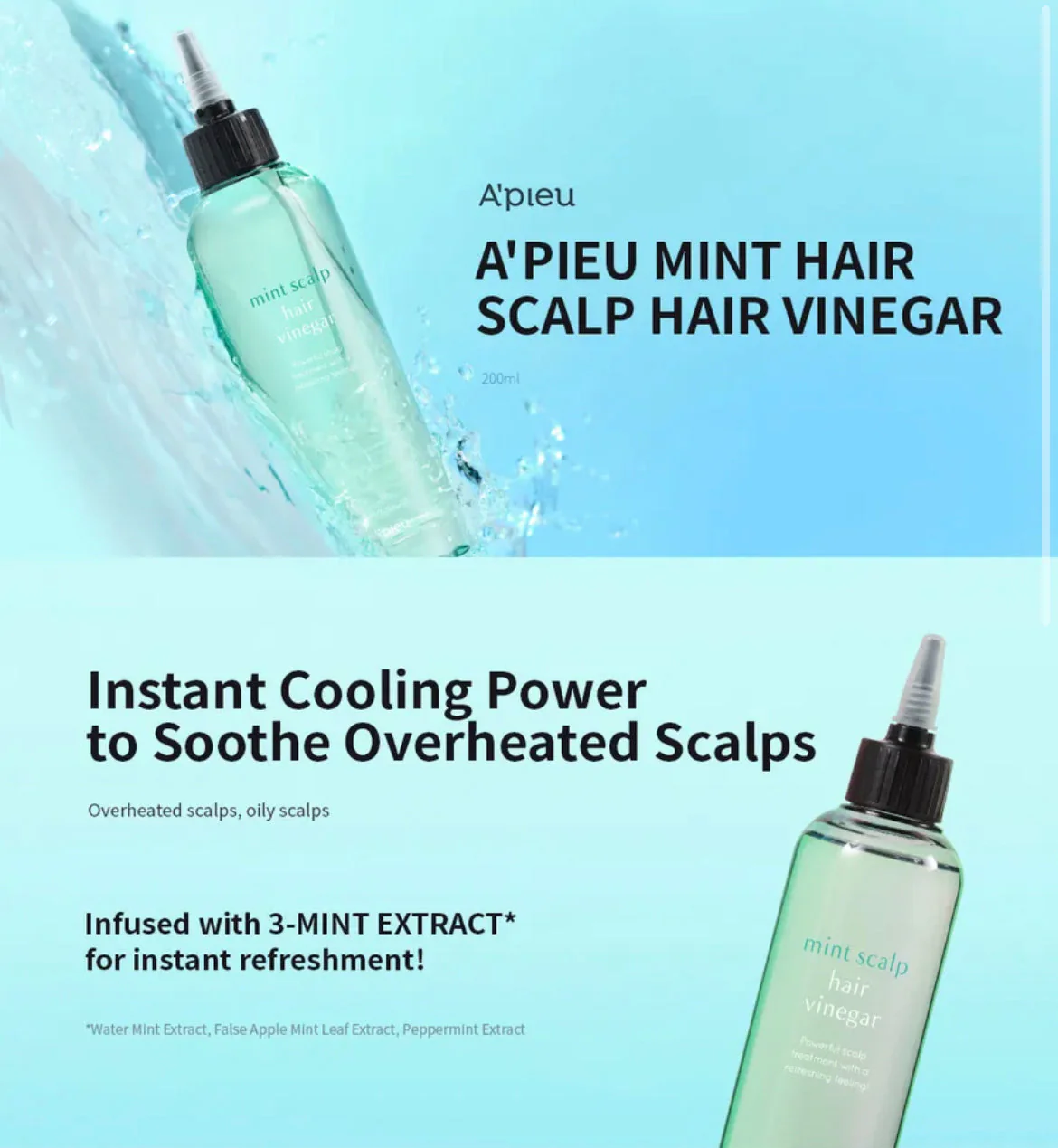 A'PIEU Mint Scalp Hair Vinegar - Image 3