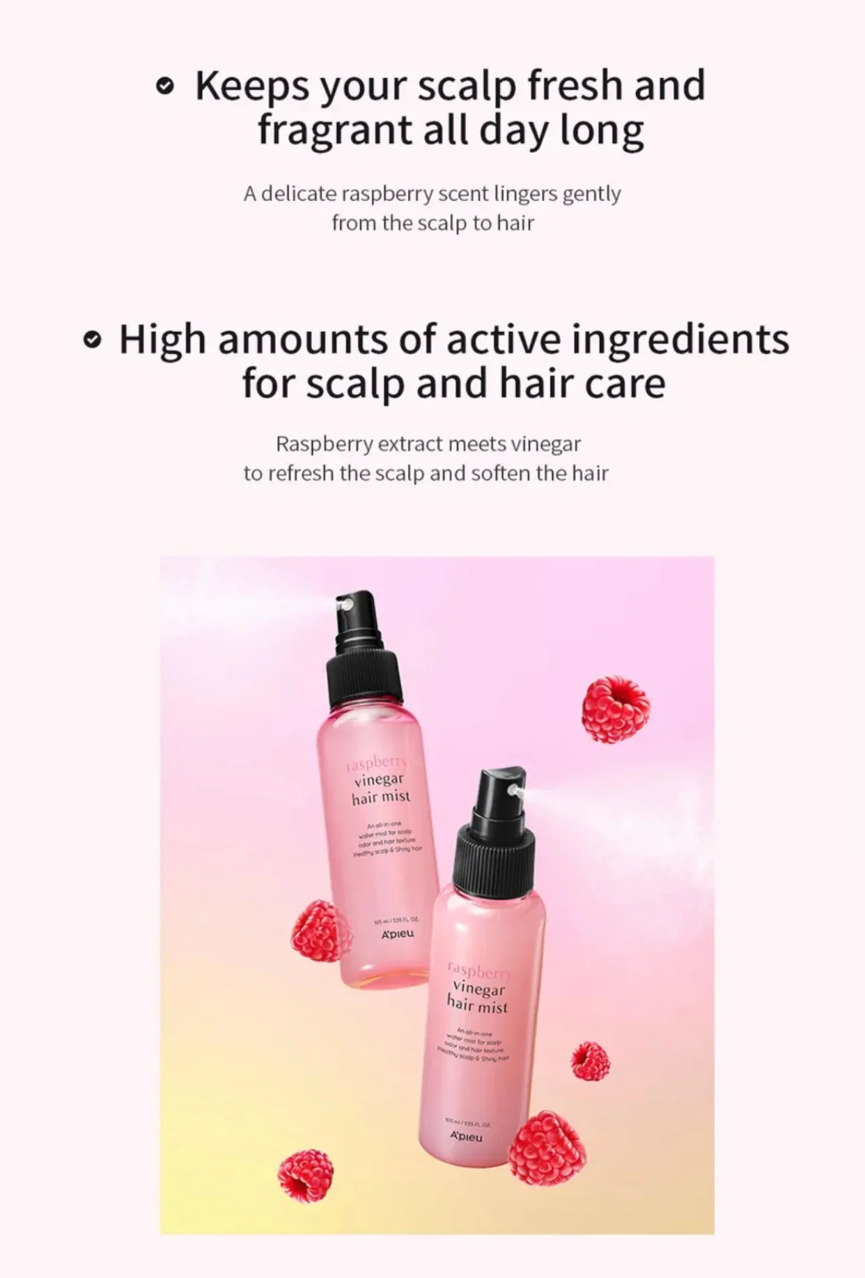 A'PIEU Raspberry Vinegar Hair Mist - Image 3
