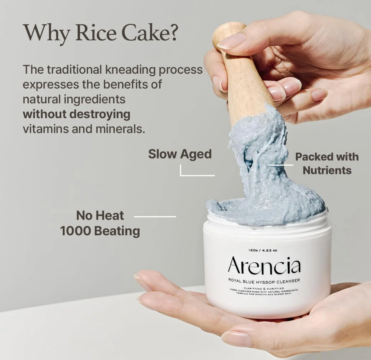 Arencia Fresh Blue Hyssop Rice Mochi Cleanser - Image 2