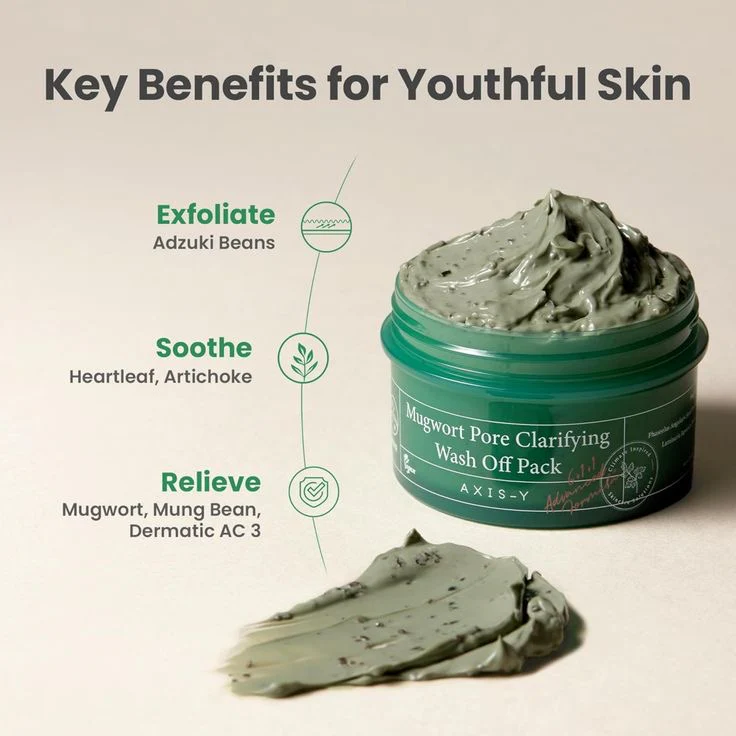Axis-y Mugwort Pore Clarifying Wash Off Pack mask - Image 4
