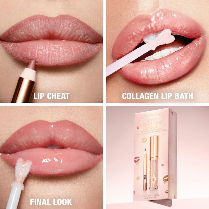 Charlotte Tilbury Glossy Fresh Pink LIP DUO (Mini lipgloss & lip liner kit) - Image 5