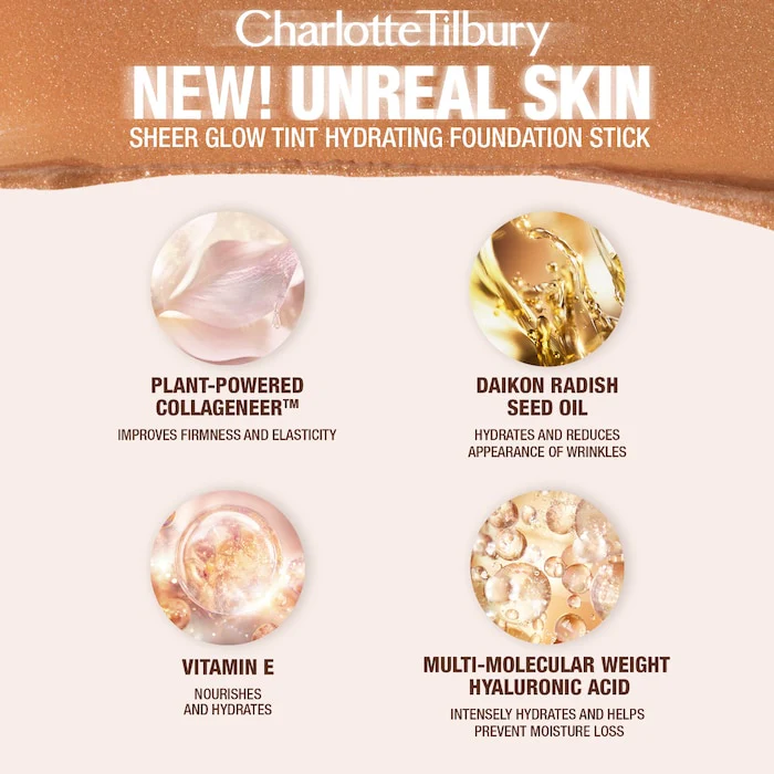Charlotte Tilbury Unreal Skin Sheer Glow Tint Hydrating Foundation Stick - Image 6