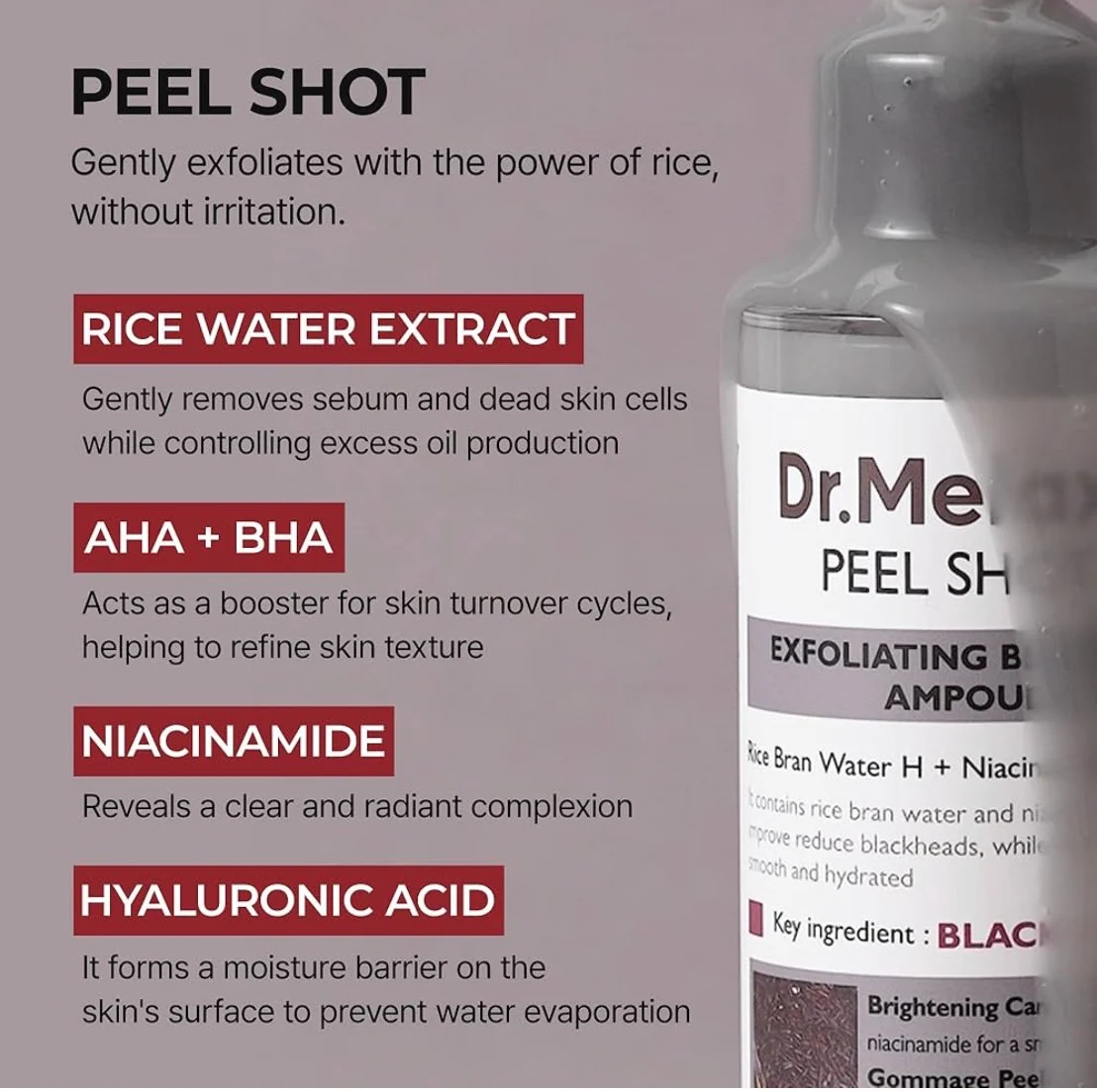 Dr.Melaxin Peel Shot Glow Black Rice Peeling Ampoule - Image 5