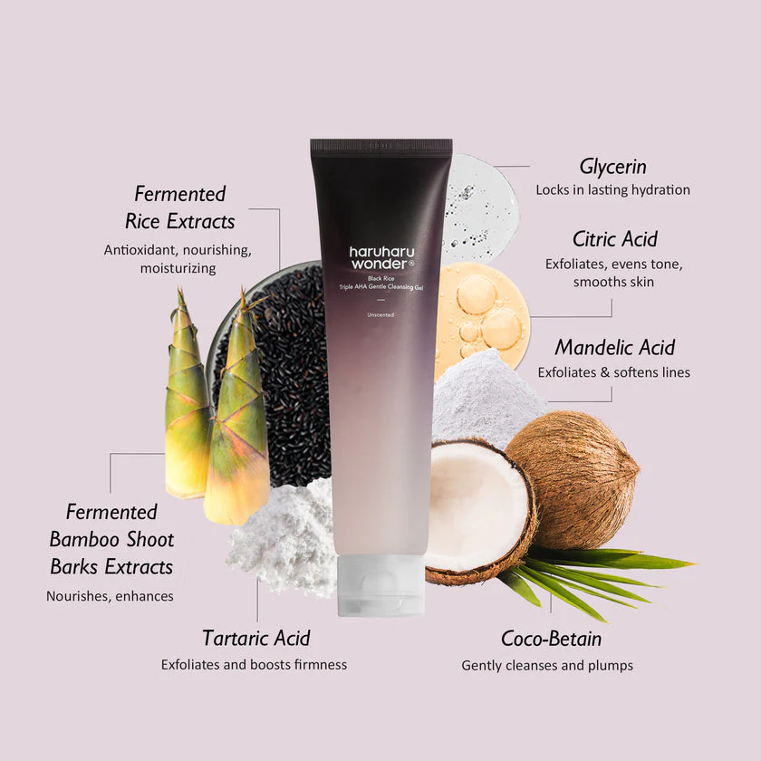 HaruharuWonder Black Rice Triple AHA Gentle Cleansing Gel - Image 4