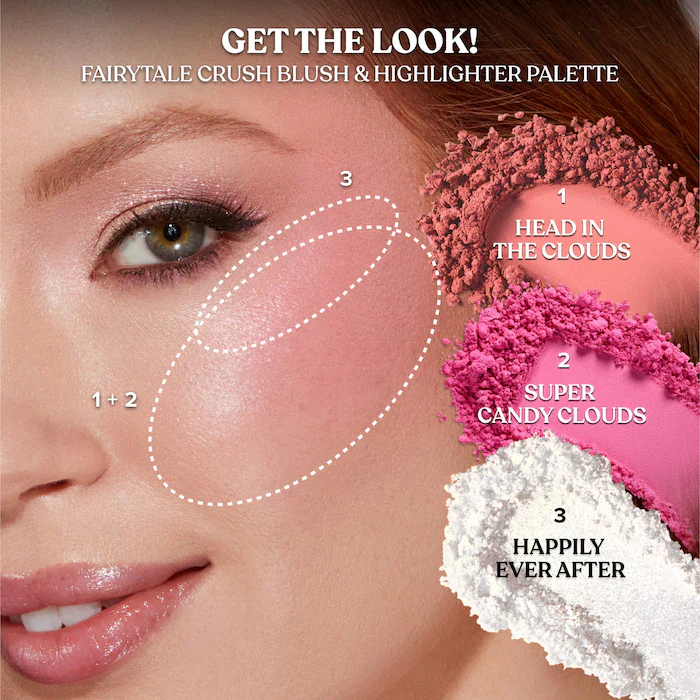 Too Faced Fairytale Crush Blush & Highlighter Palette Makeup Set - Image 4