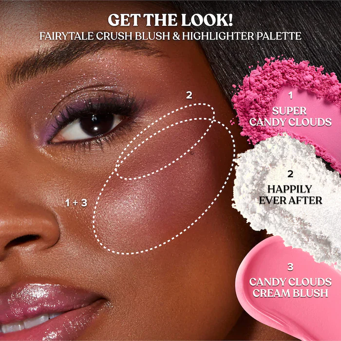 Too Faced Fairytale Crush Blush & Highlighter Palette Makeup Set - Image 5