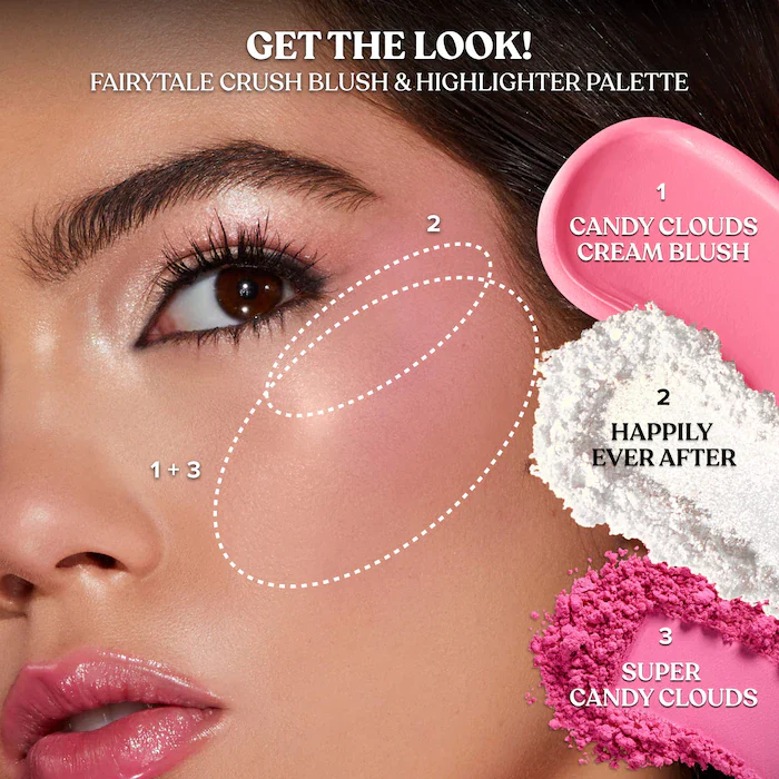 Too Faced Fairytale Crush Blush & Highlighter Palette Makeup Set - Image 6