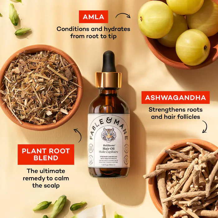 Fable & Mane HoliRoots Pre-Wash Treatment Oil for Thinning Hair - Image 5