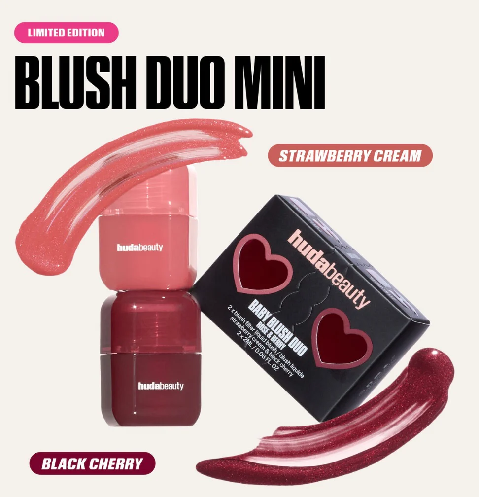 Huda Beauty Baby Blush Duo Rose And Berry - Image 9