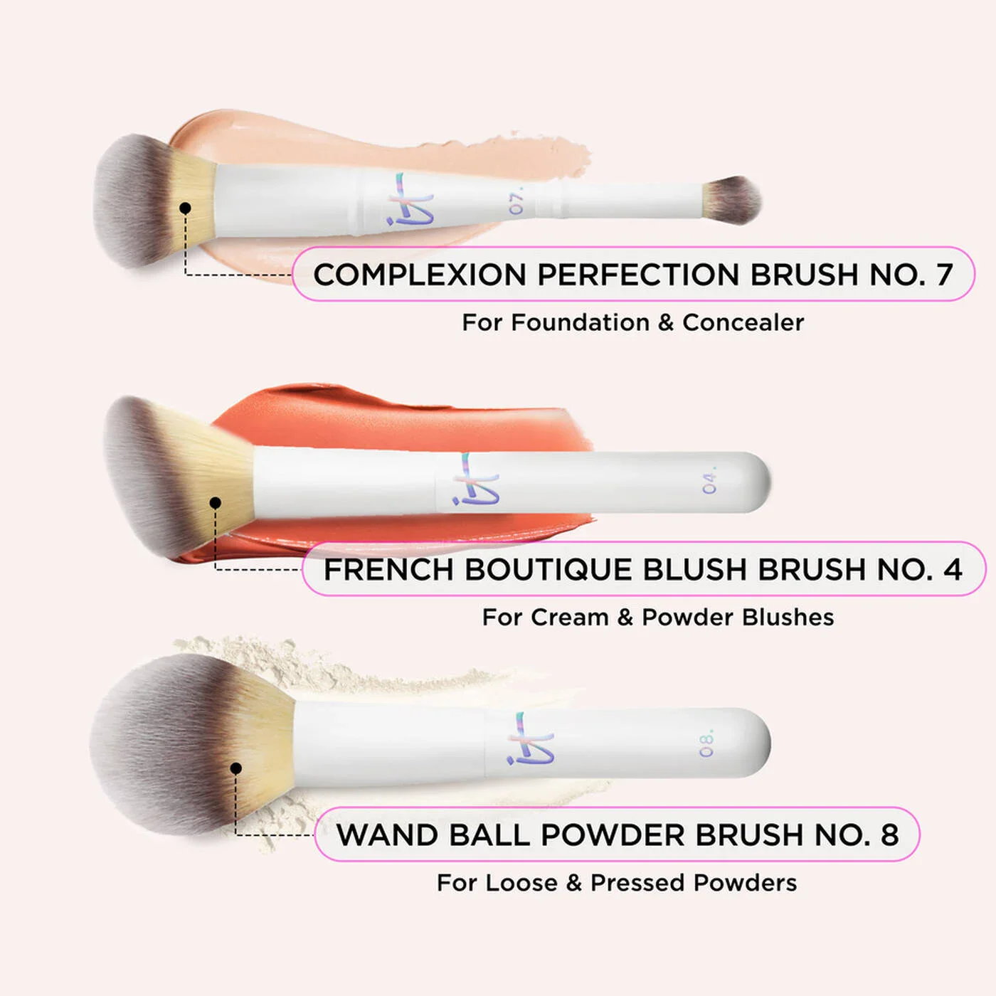 IT Cosmetics Limited Edition Face Brush Trio + Luxe case - Image 2