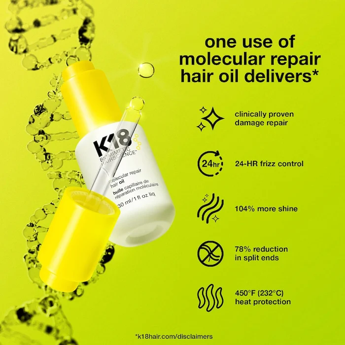 K18 Biomimetic Hairscience Molecular Repair Hair Oil ( mini size ) - Image 2