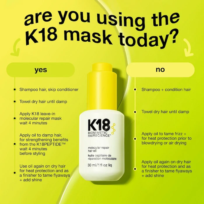 K18 Biomimetic Hairscience Molecular Repair Hair Oil ( mini size ) - Image 5