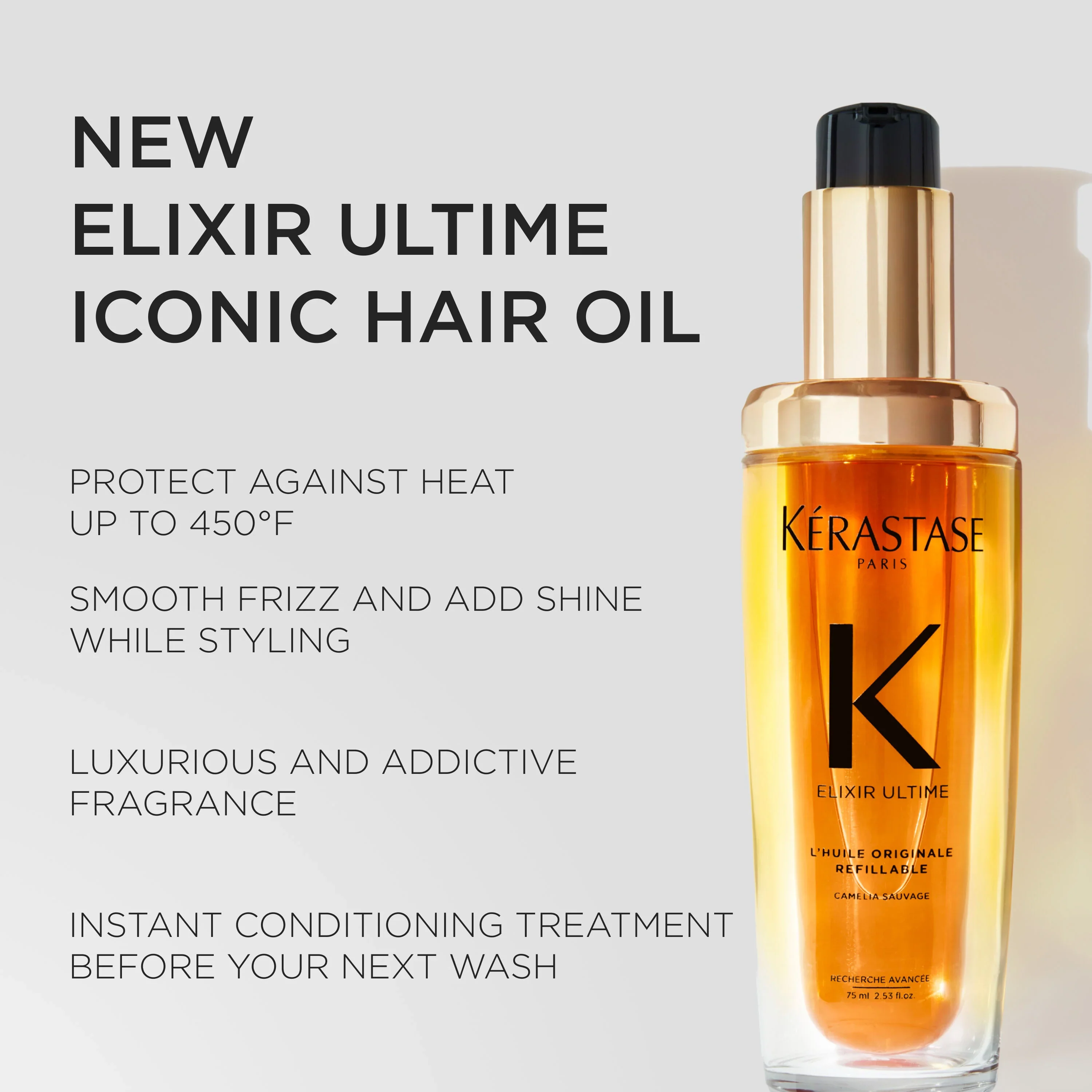 KÉRASTASE Elixir Ultime Refillable Beautifying Hair oil (NEW DESIGN) - Image 9