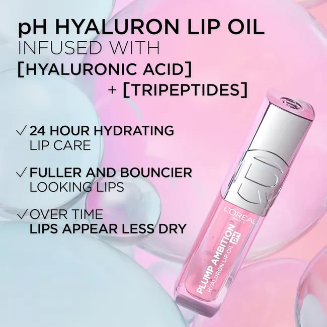 L'Oreal Paris Plump Ambition pH Hyaluron Lip Oil - Image 8