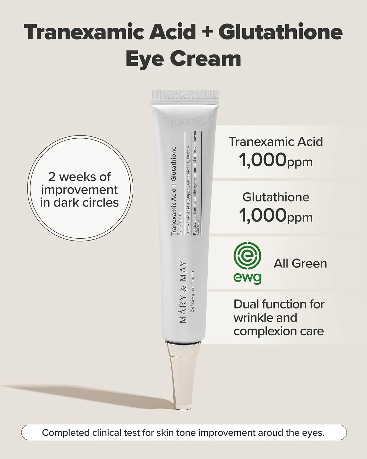 mary&may eye cream Tranexamic Acid + Glutathione - Image 2
