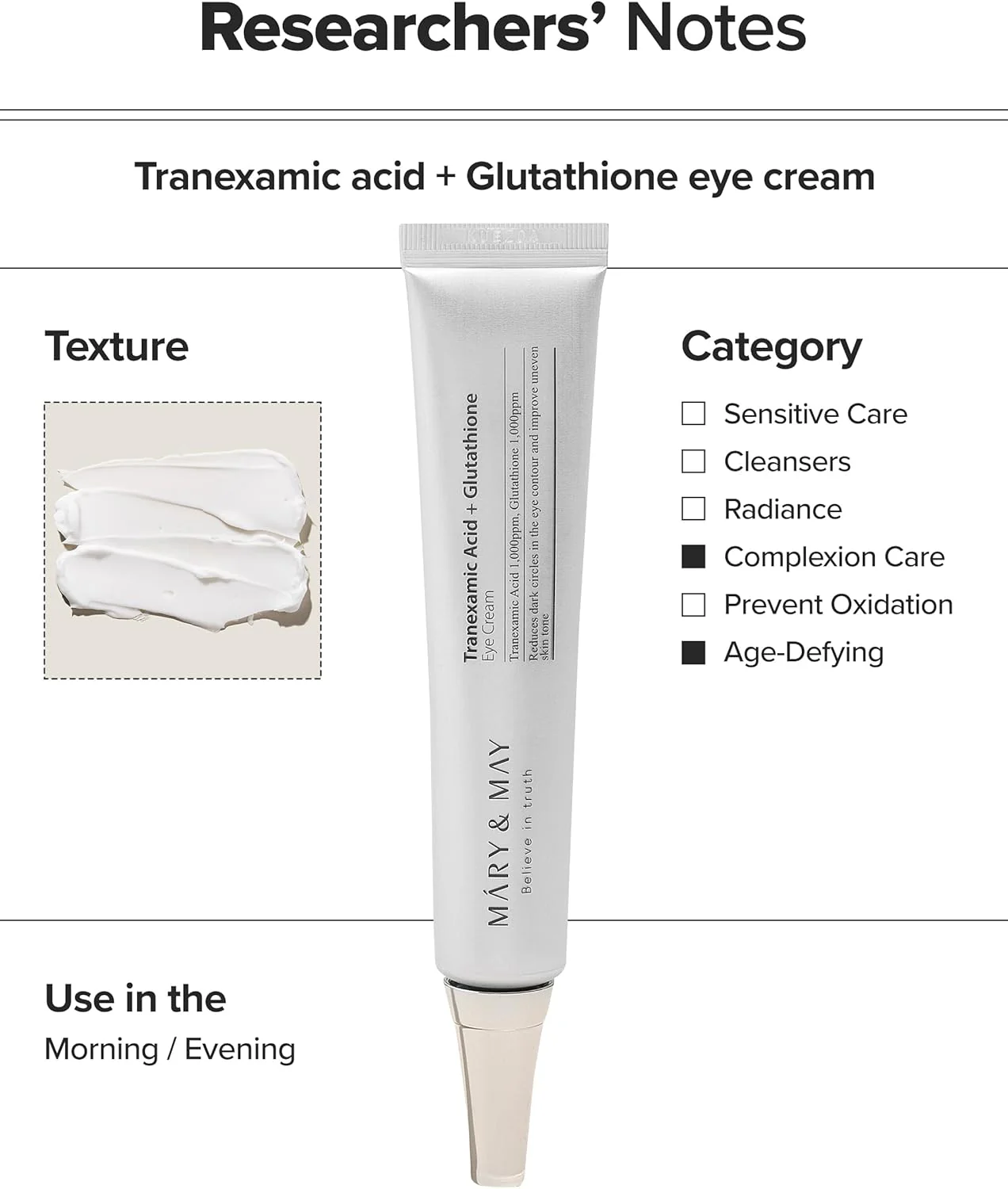 mary&may eye cream Tranexamic Acid + Glutathione - Image 5