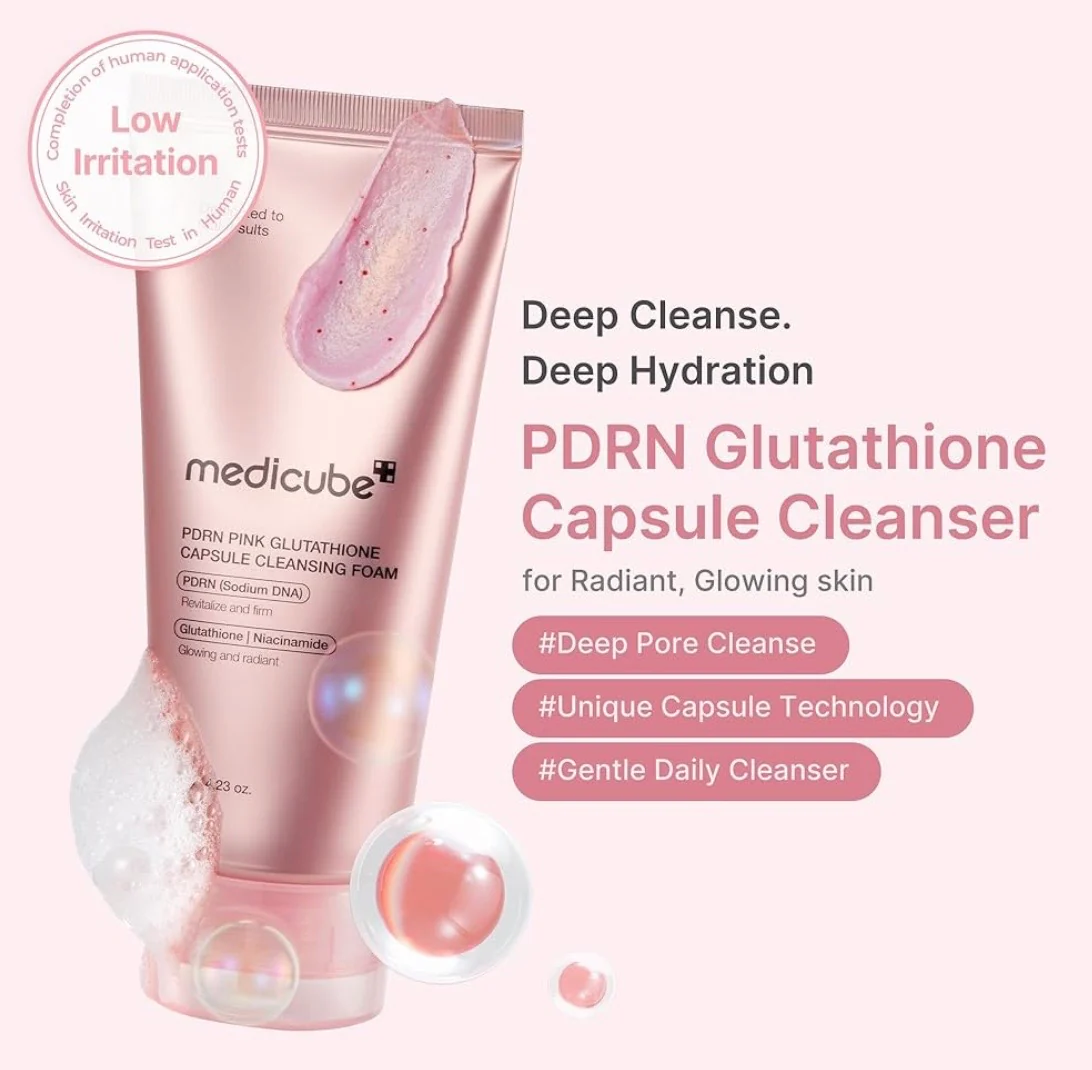 Medicube PDRN Pink Glutathione Capsule Cleansing Foam - Image 2