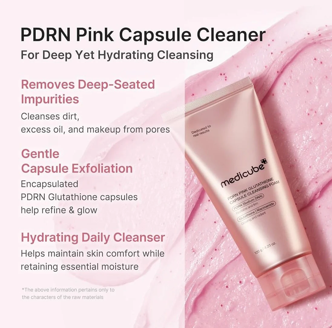 Medicube PDRN Pink Glutathione Capsule Cleansing Foam - Image 3
