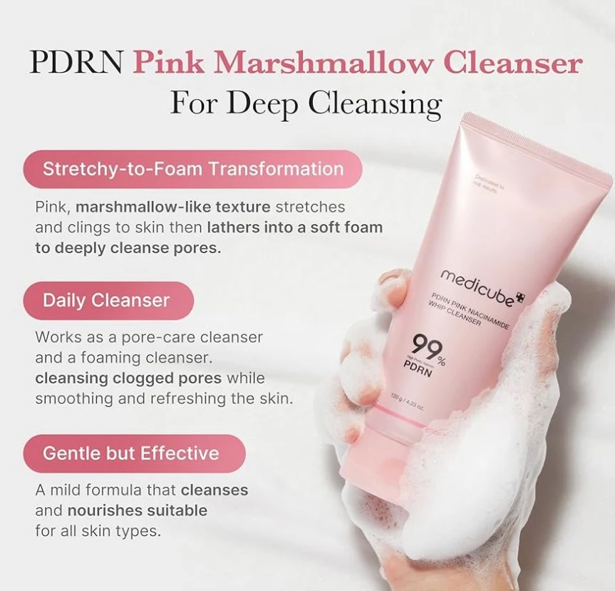 Medicube PDRN Pink Niacinamide Whip Cleanser - Image 3