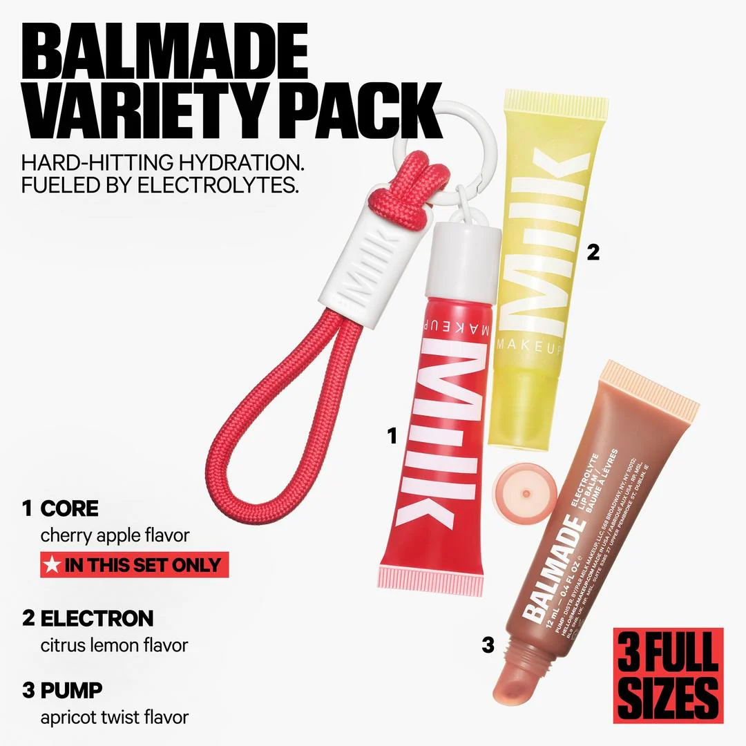 Milk BALMADE Variety Pack Full-Size Hydrating Lip Balm Trio - Image 4