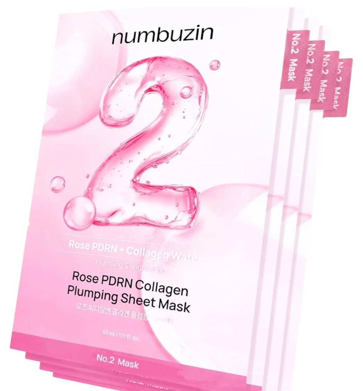 Numbuzin No.2 Sheet Mask Rose PDRN Collagen Plumping Sheet Mask