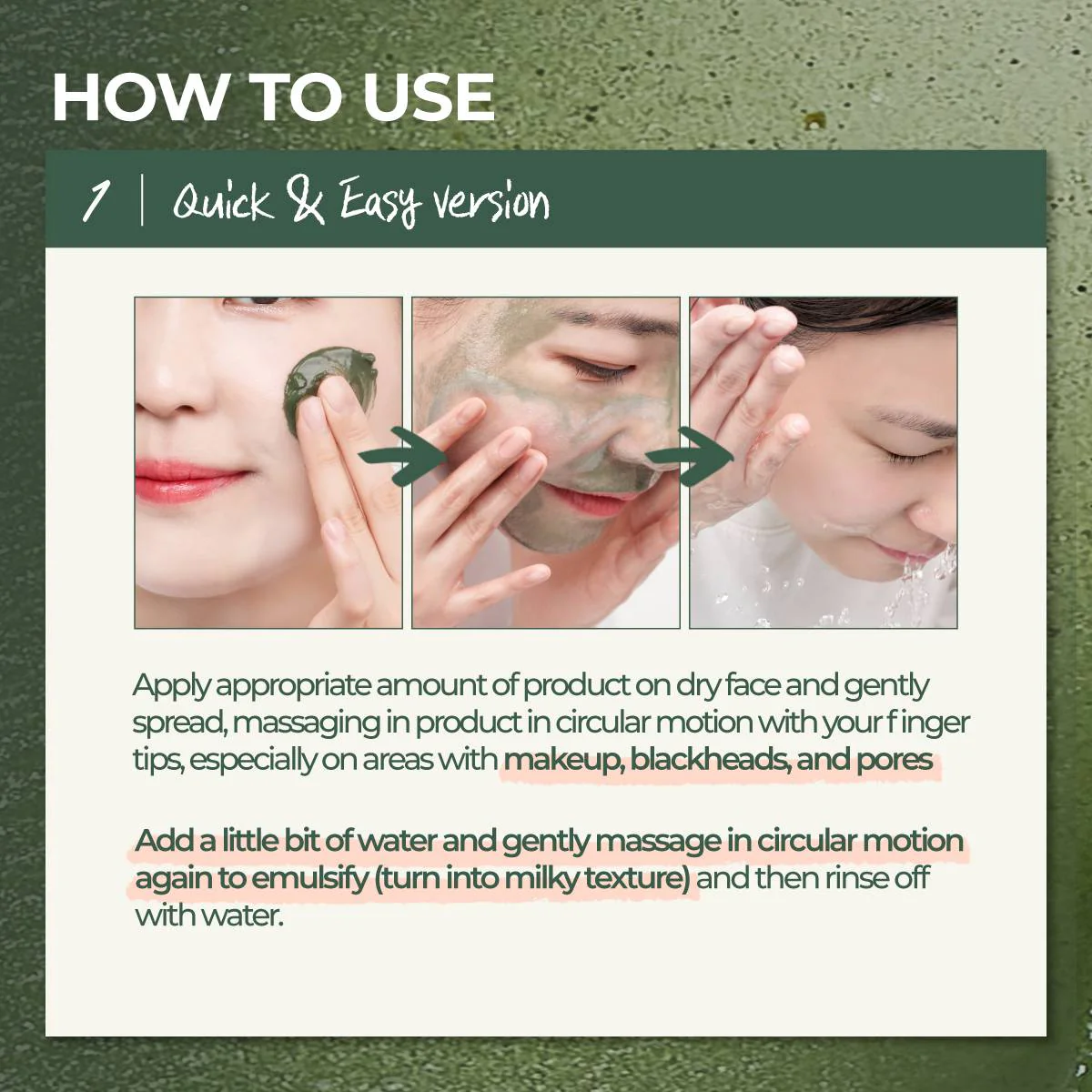 Numbuzin no.3 Skin Softening Mask-cleansing balm Green Tee Extract+Charcoal - Image 2