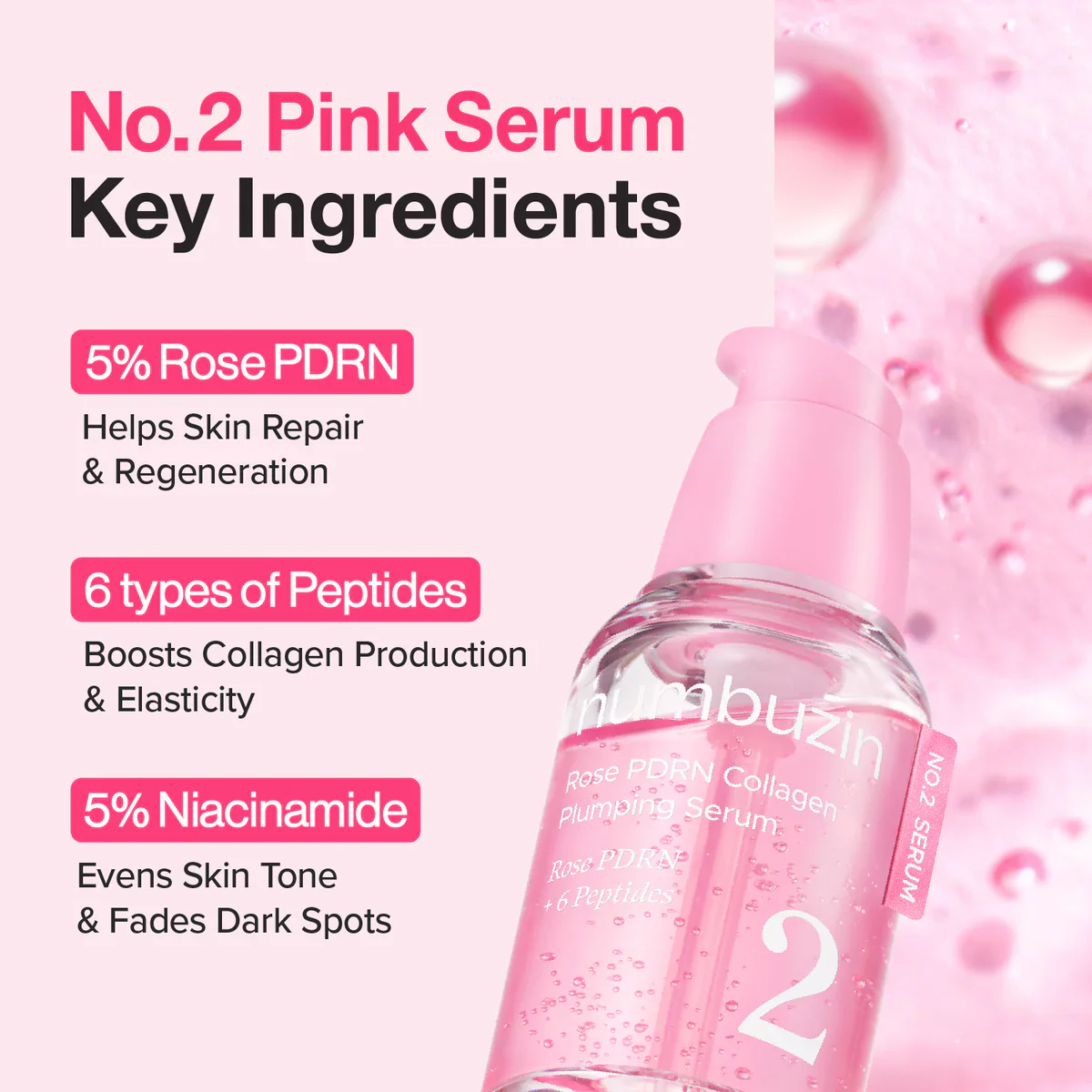 Numbuzin Rose PDRN Collagen Plumping Serum - Image 3