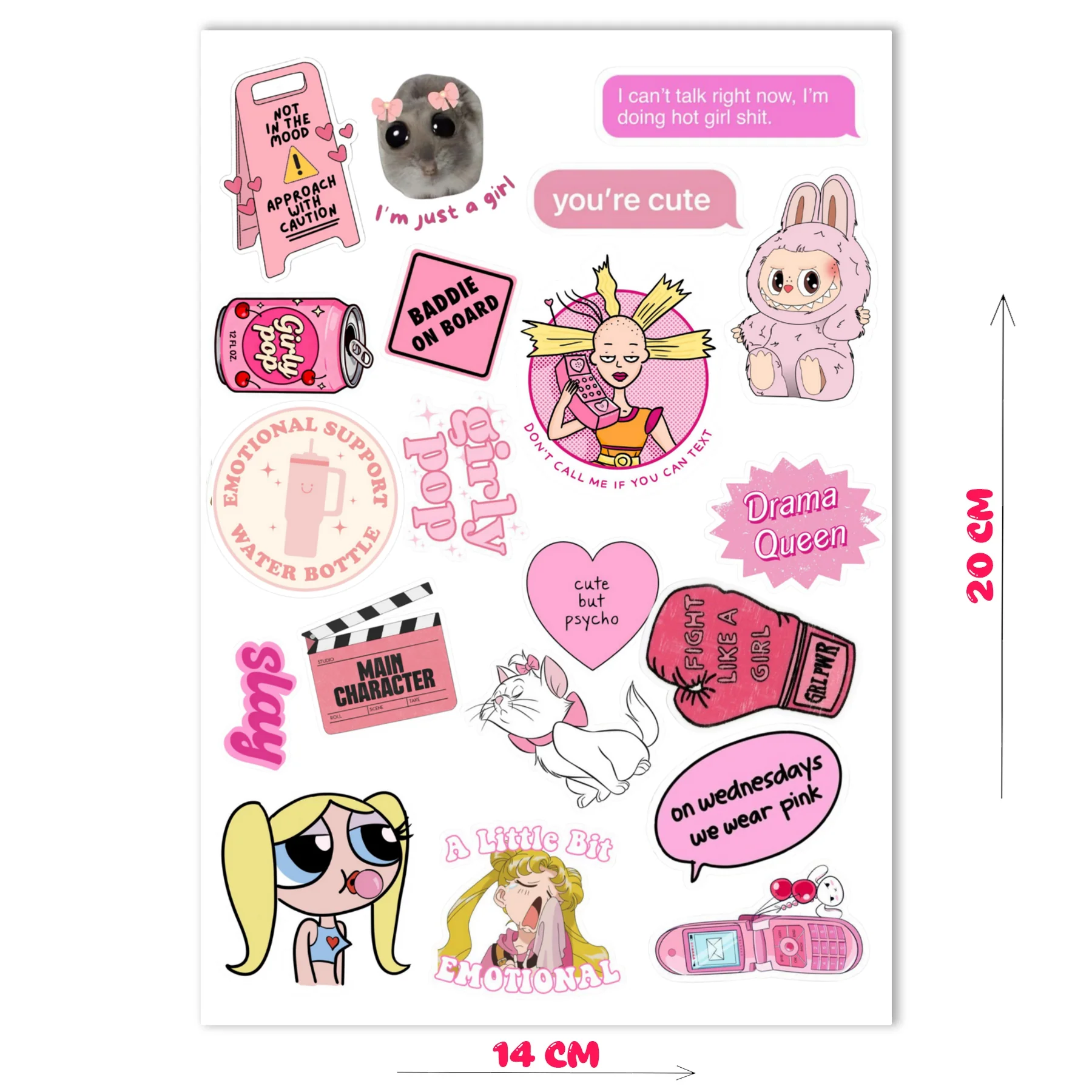 Pink Mood Girl Sticker Sheet