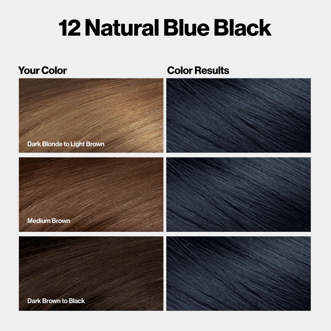 Revlon Color Silk Beautiful Hair Color 12 Natural Blue Black - Image 3