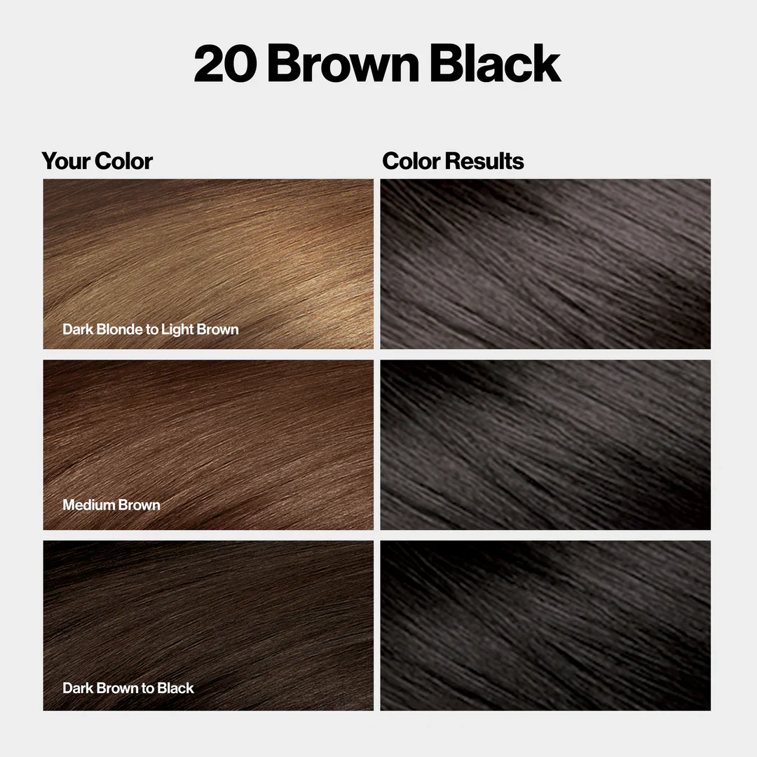 Revlon Color Silk Beautiful Hair Color 20 Brown Black - Image 3