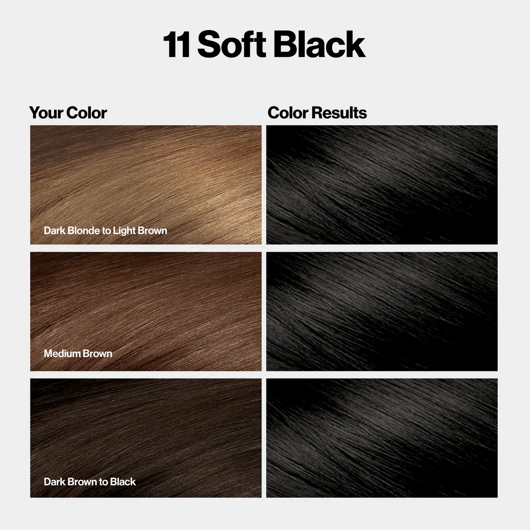 Revlon Color Silk Beautiful Hair Color 11 Soft Black - Image 3