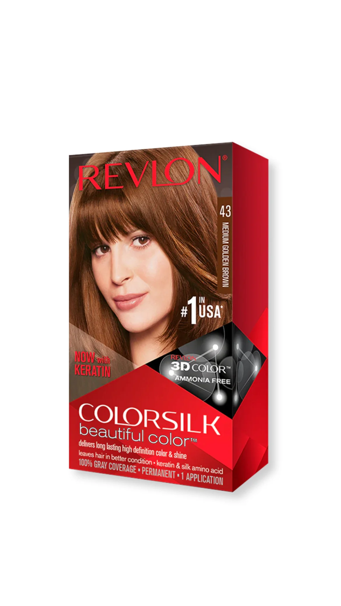 Revlon Color Silk Beautiful Hair Color 43 Medium Golden Brown