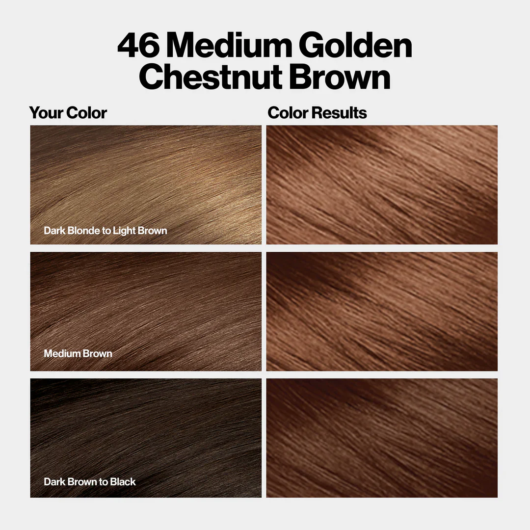Revlon Color Silk Beautiful Hair Color 46 Medium Golden Chestnut Brown - Image 3