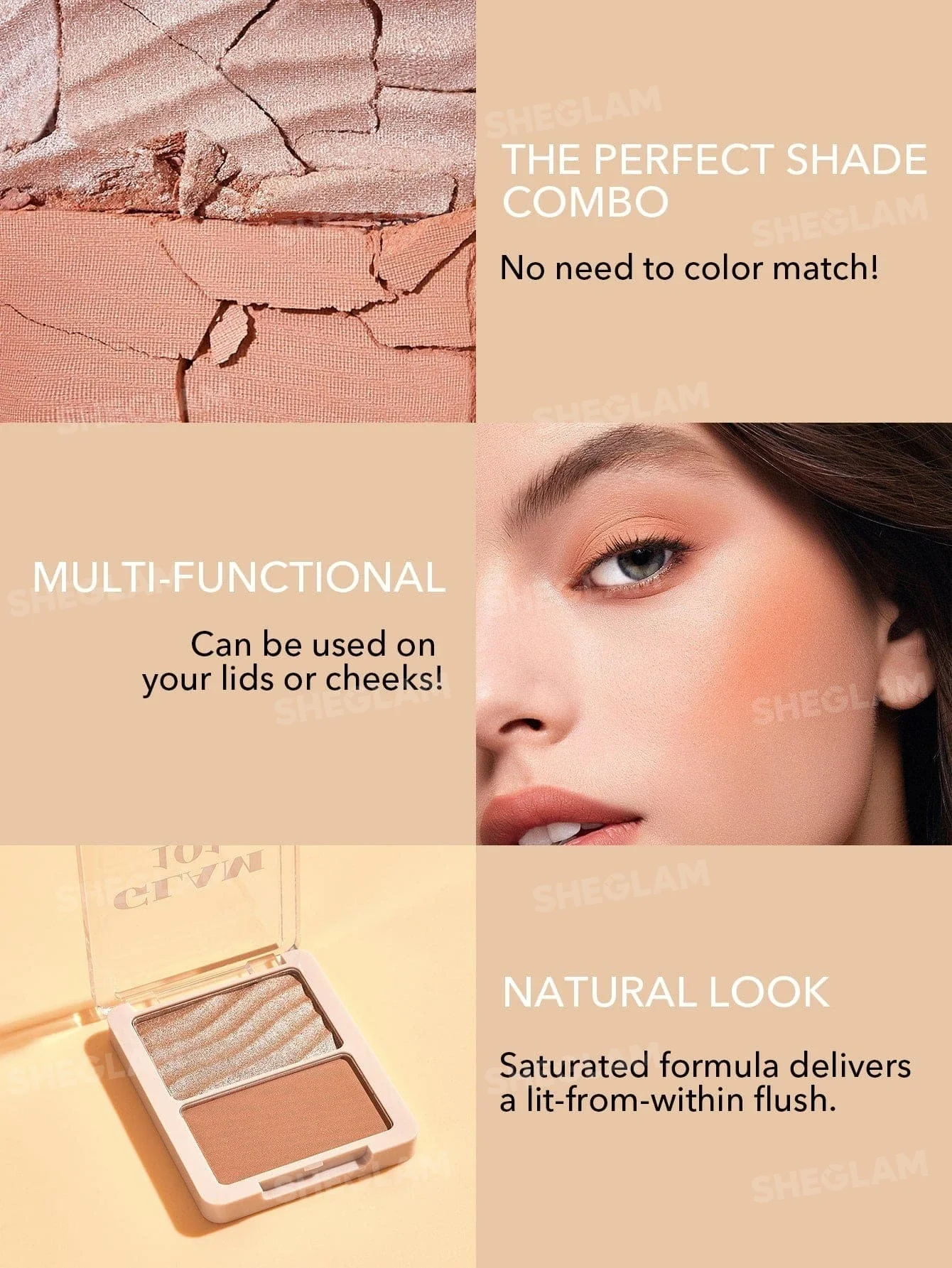 Sheglam Glam 101 Hybrid Highlighter & Blush Duo - Image 6