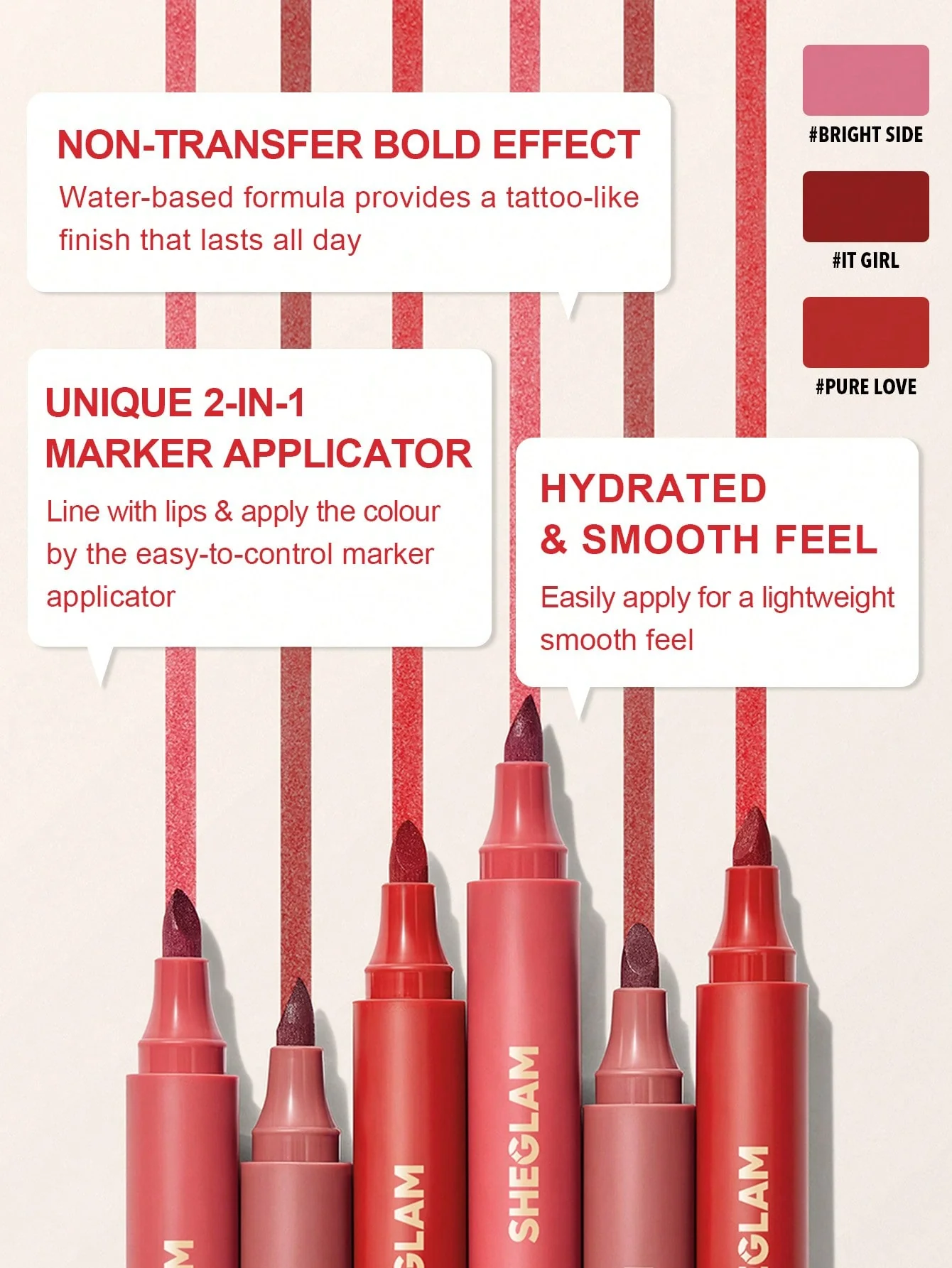 SHEGLAM Love Stained Lip Tint Marker - Image 5
