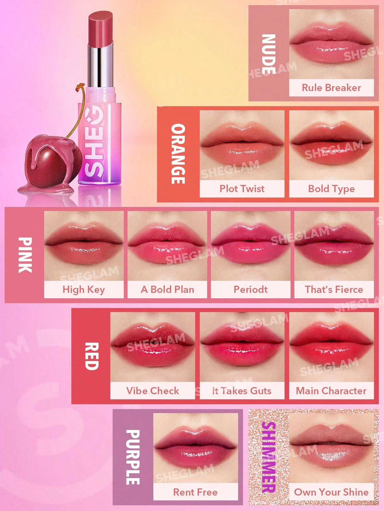 Sheglam MIRROR KISS HIGH-SHINE LIPSTICK - Image 3