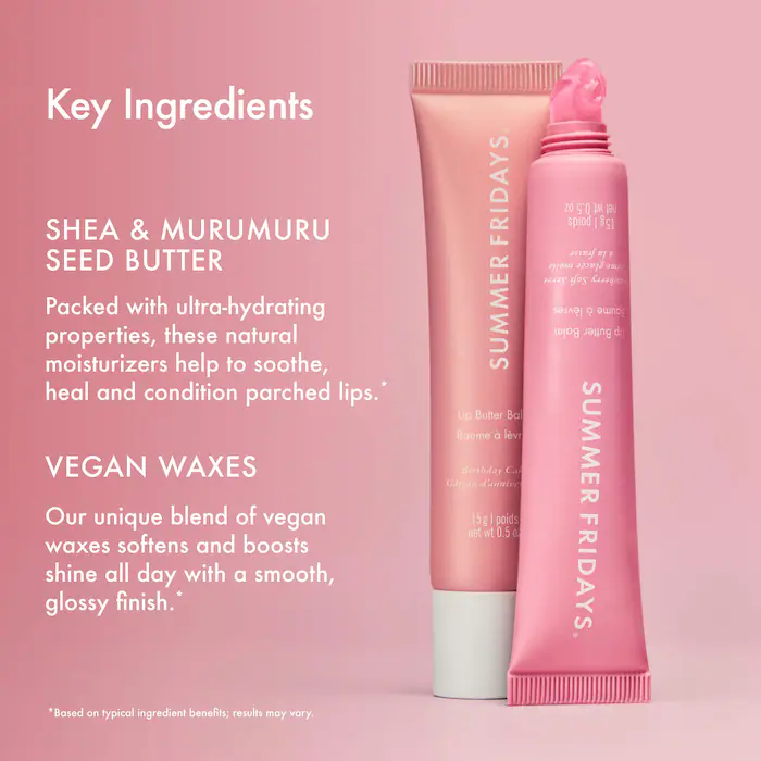Summer Fridays Sweet Pink Duo Set Birthday Cake + Strawberry Soft Serve Lip Butter Balm - Image 5