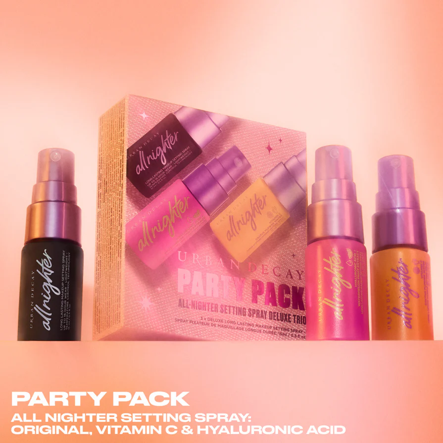 URBAN DECAY PARTY PACK ALLNIGHTER SETTING SPRAY TRIO HOLIDAY MAKEUP SET - Image 2