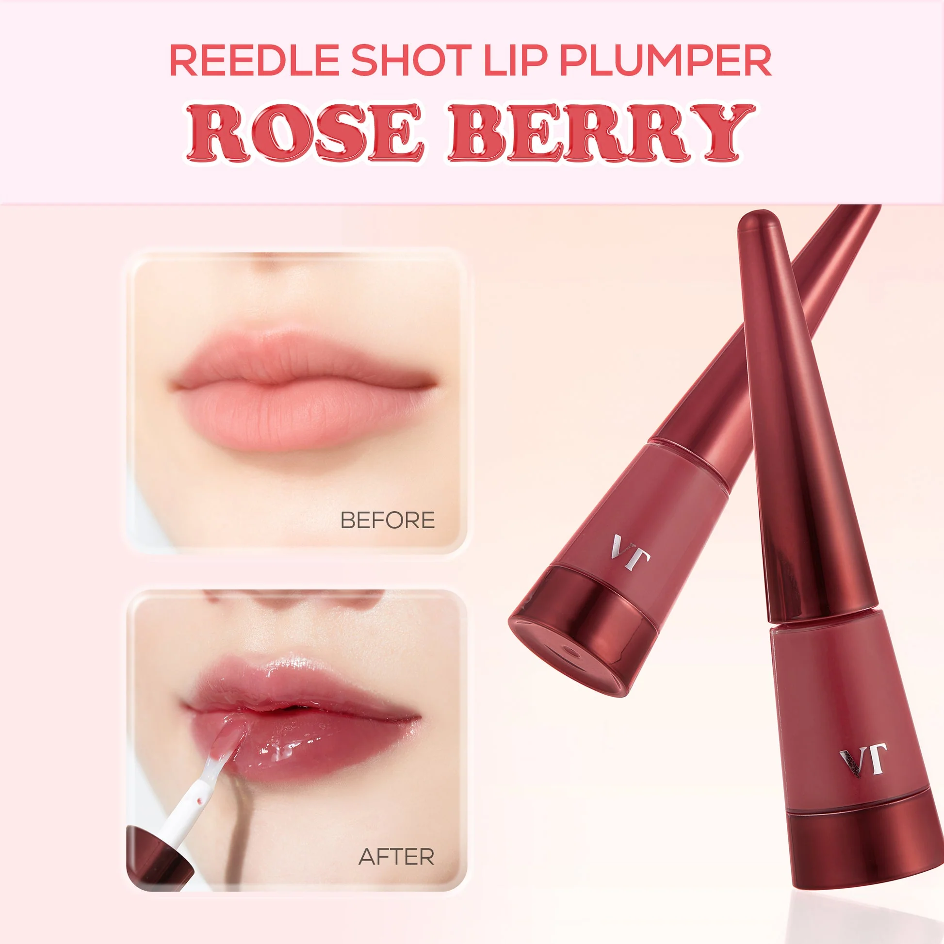 VT Cosmetics Reedle Shot Lip Plumper Rose Berry - Image 2