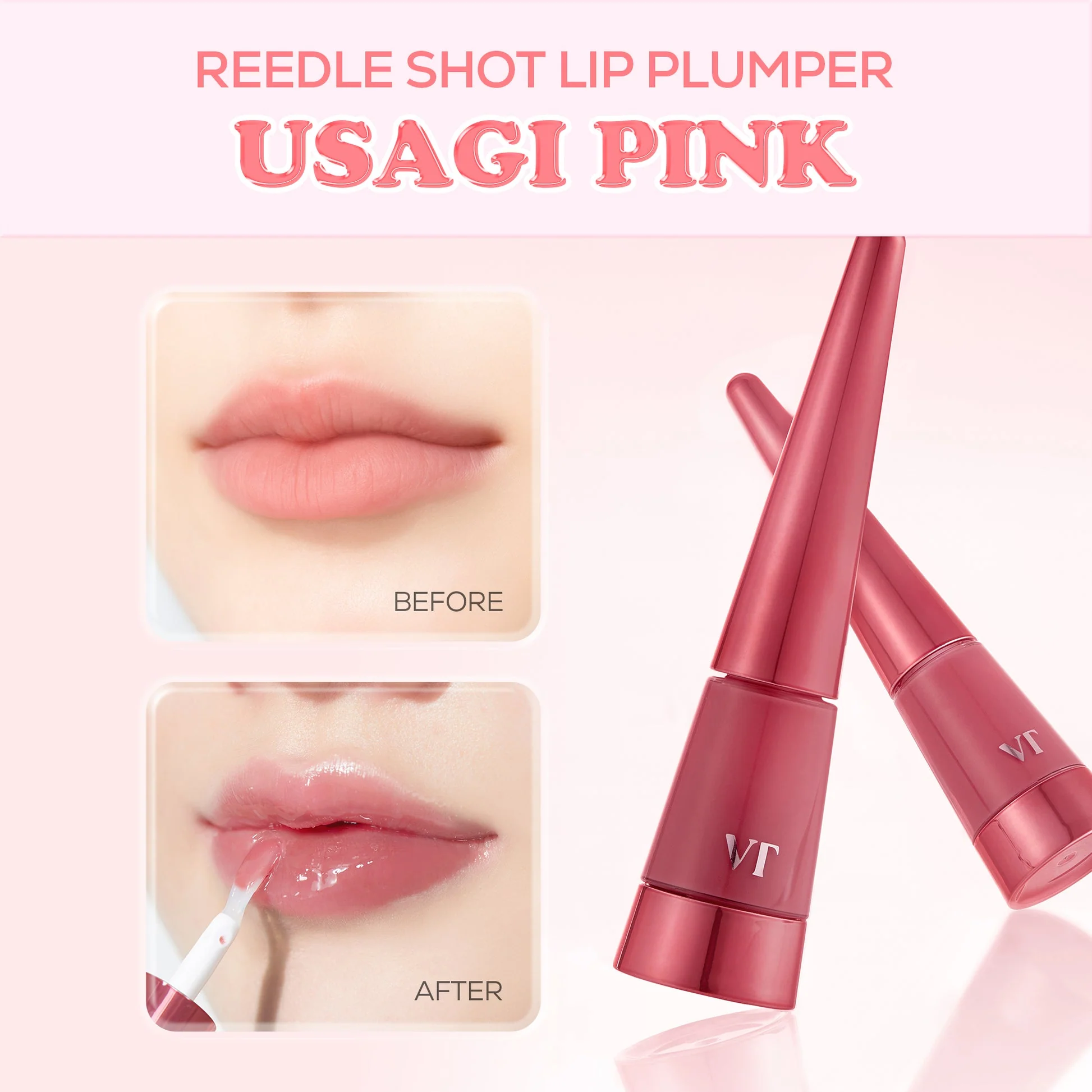 VT Cosmetics Reedle Shot Lip Plumper Usagi Pink - Image 2